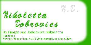 nikoletta dobrovics business card